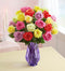 1-800-Flowers Two Dozen Assorted Roses with Purple Vase