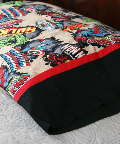 Avengers inspired -Action Hero Bed Pillow Case Set