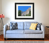 Framed Print, California View Of Yosemite Falls In Yosemite National Park