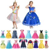 Girl Princess Costume Frozen Anna Elsa Snow White Cosplay Fancy Outfits Unicorn Vampirina Fairy Cinderella Halloween Party Dress