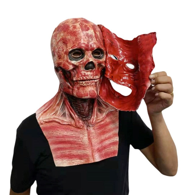 Halloween Double-layer Ripped Mask Bloody Horror Skull Latex Mask Scary cosplay Party Masks mascaras halloween 2021 маска 2022